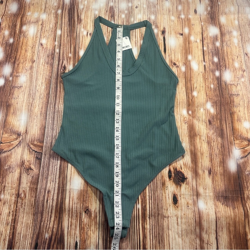 NWT Intimately Free People Womens Olive Ribbed Bodysuit Racerback Size Medium - Picture 8 of 12
